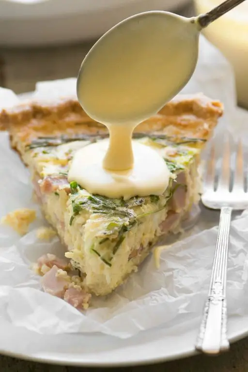 Quiche Lorraine with Hollandaise Sauce
