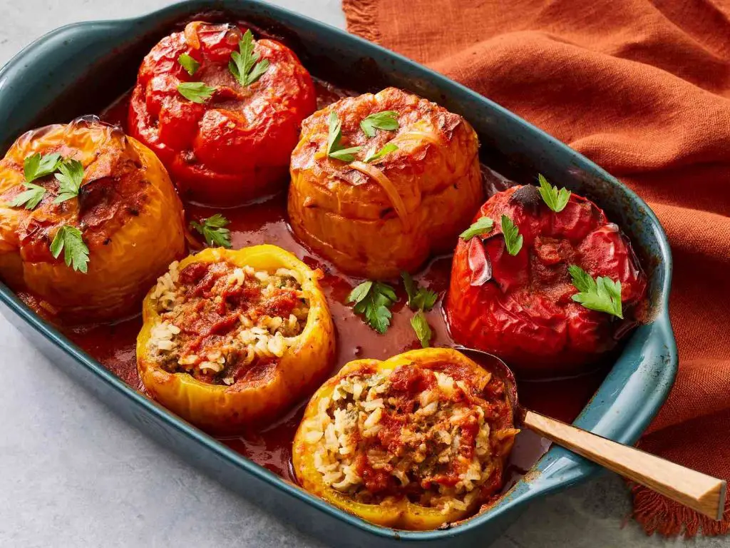 Quick Beef and Rice Stuffed Peppers