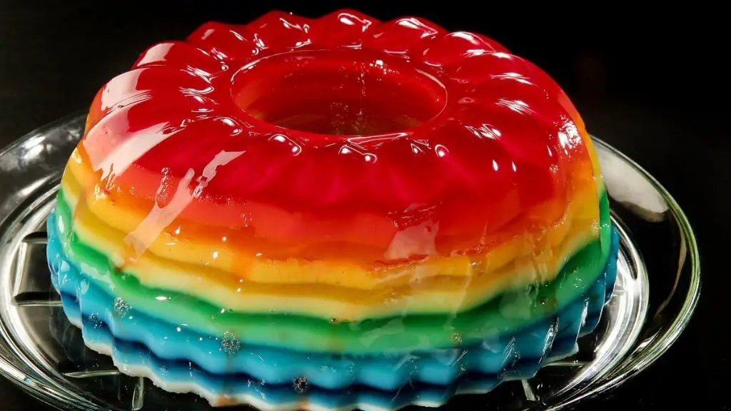 Rainbow Ribbon Jello Dessert