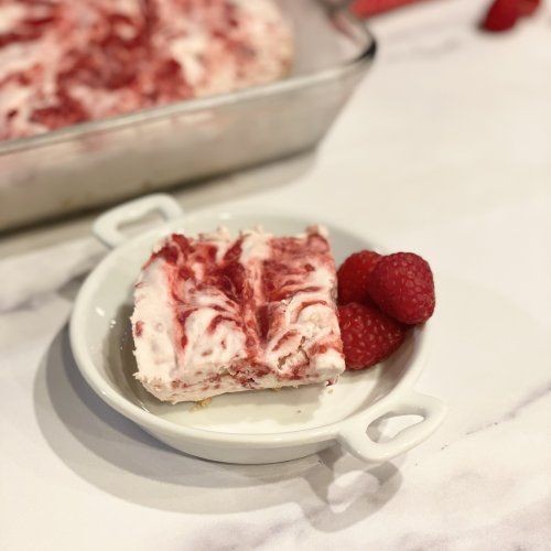 Raspberry Jello and Cream Cheese Swirl