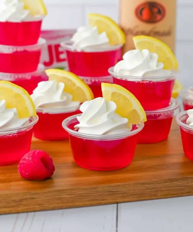 Raspberry Lemonade Jello Shots: Sweet and tangy.