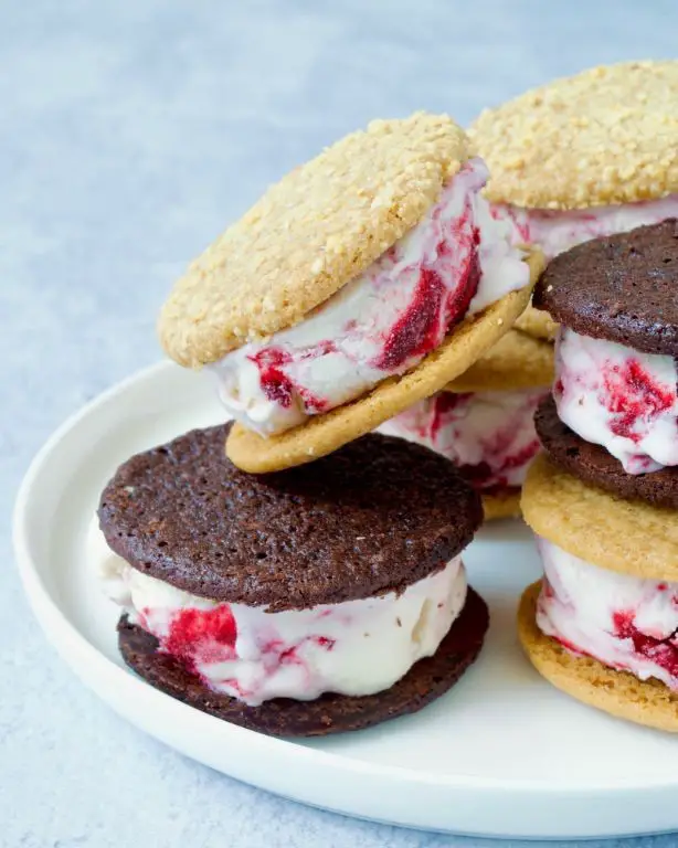 Raspberry Swirl Ice Cream Sandwich
