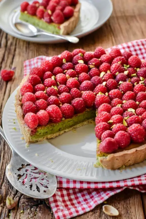 Raspberry and Pistachio Tart
