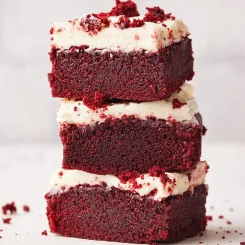 Red Velvet Brownies with Cream Cheese Frosting