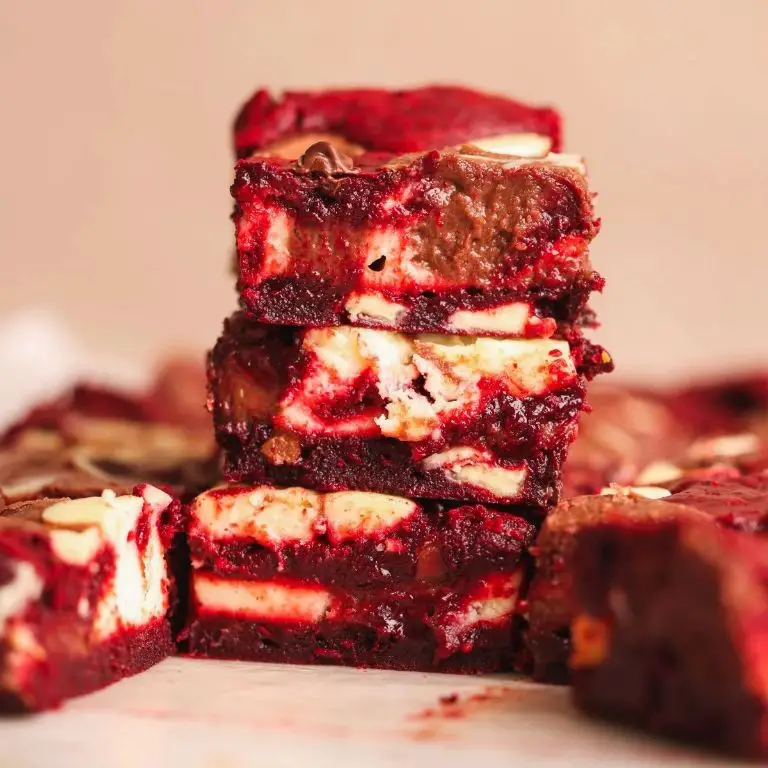 Red Velvet Cheesecake Brownies with Chocolate Ganache
