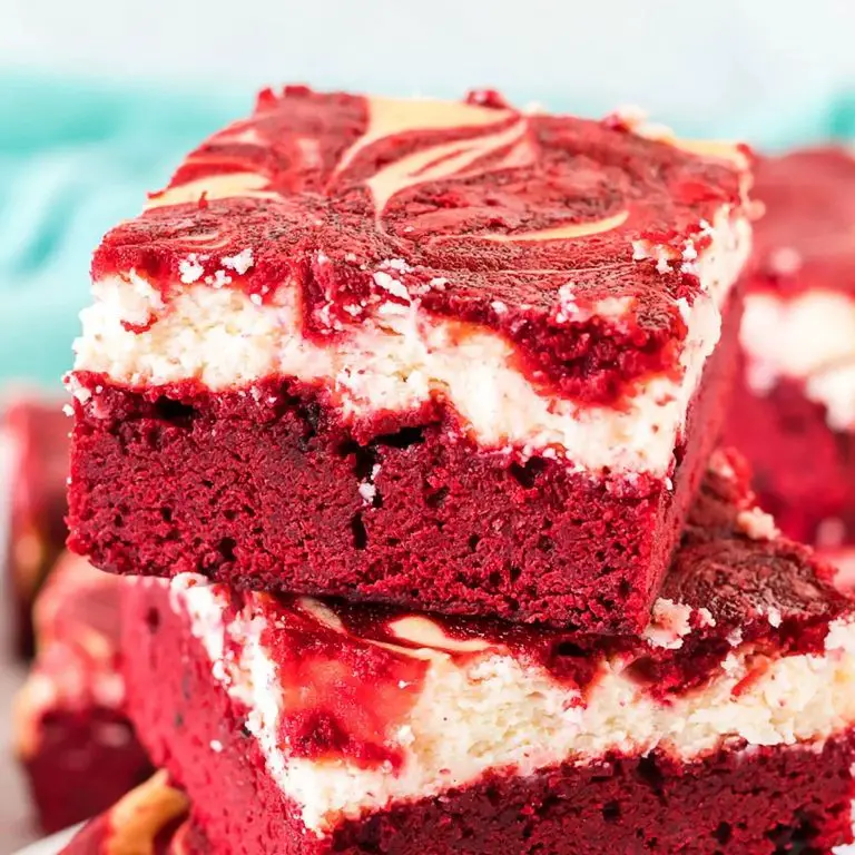Red Velvet Cheesecake Brownies with Peanut Butter Swirl