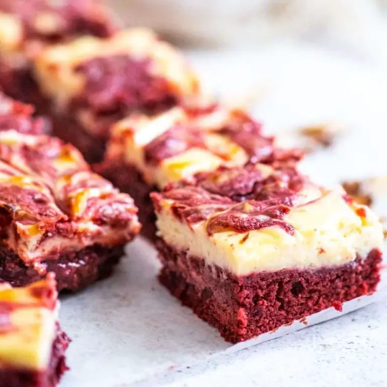 Red Velvet Cheesecake Brownies with Salted Caramel Drizzle