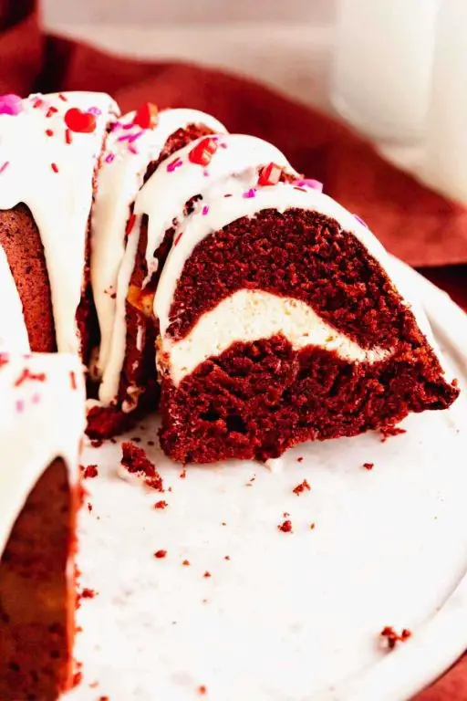 Red Velvet and Cream Cheese Swirl Cake