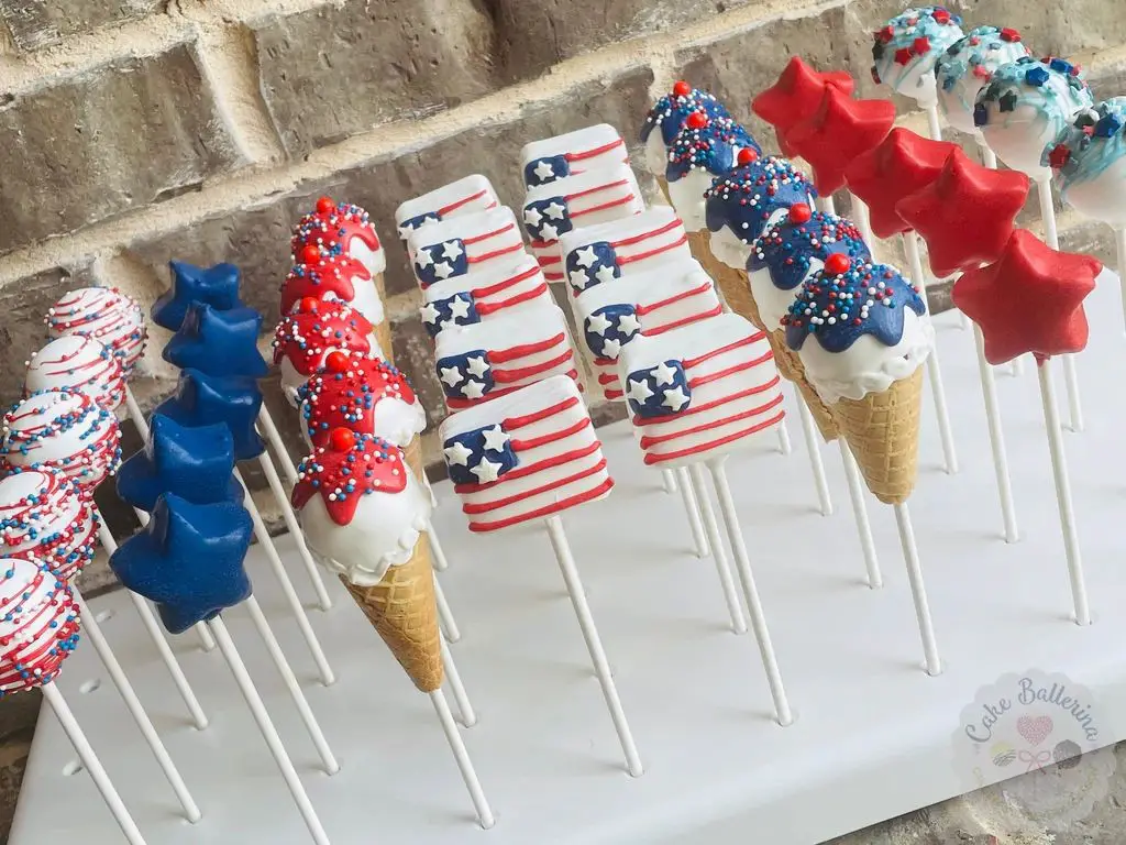 Red, White, and Blue Cake Pops