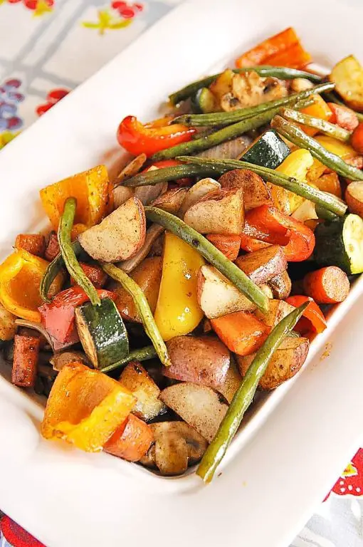 Roasted Vegetables with Worcestershire Drizzle