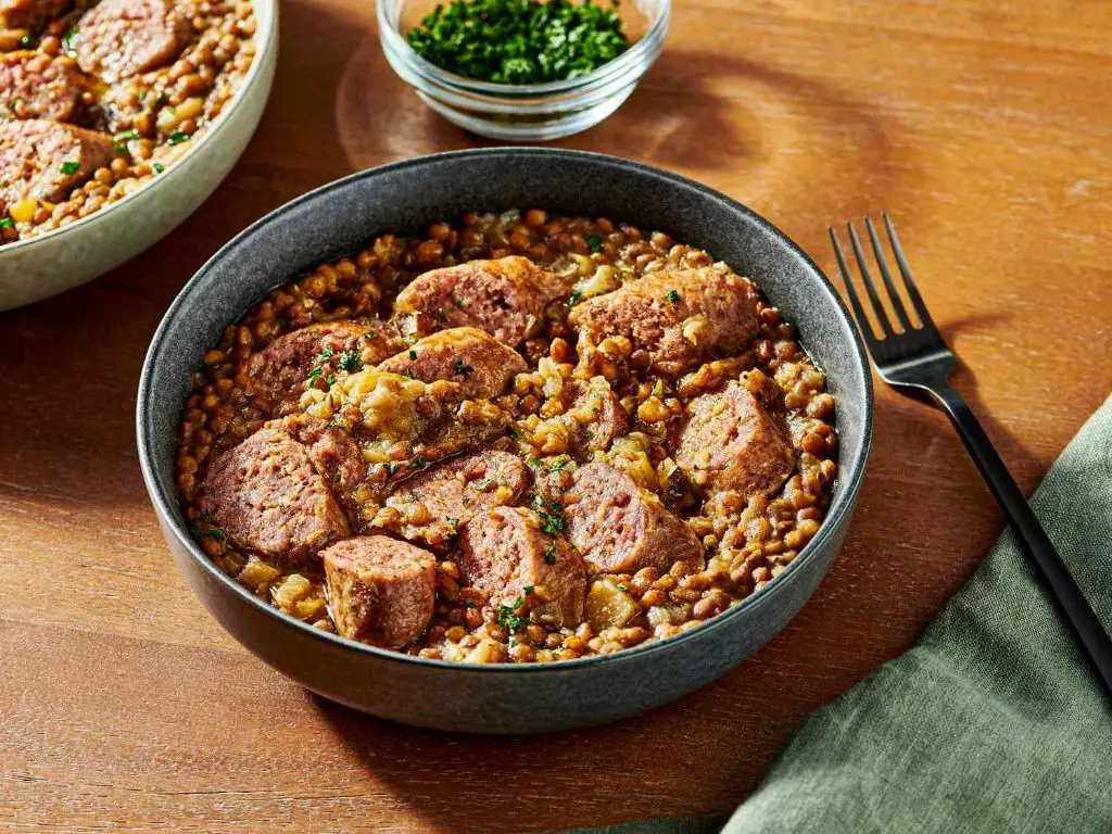 Savory Lentil and Sausage Casserole