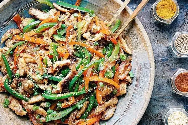 Shredded Chicken and Vegetable Stir-Fry