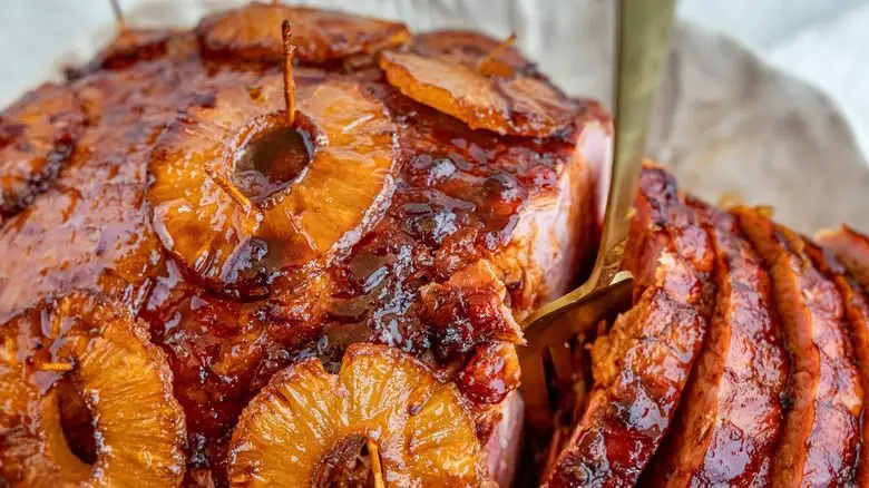 Smoked Pineapple Glazed Ham