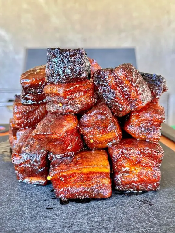 Smoked Pork Belly Burnt Ends