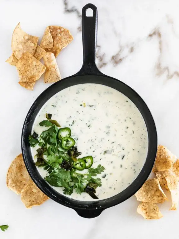 Smoked Queso Blanco with Roasted Poblano Peppers