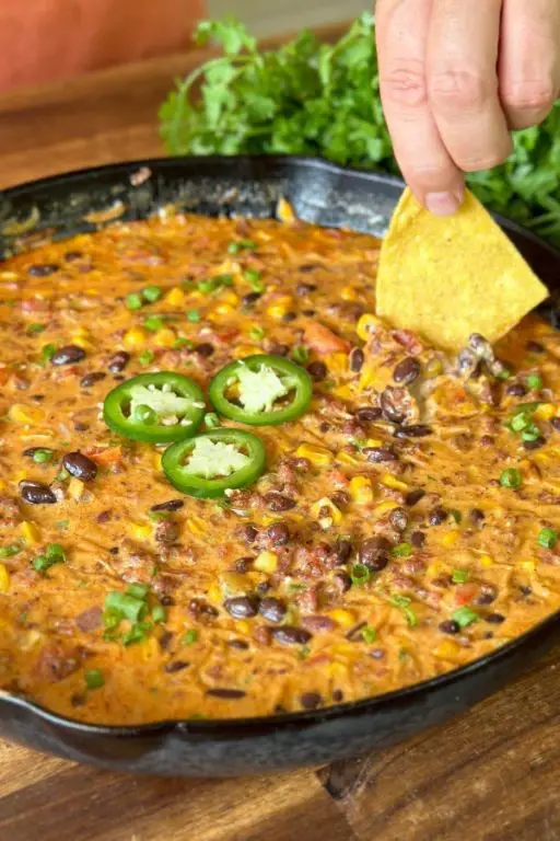 Smoked Queso with Black Beans and Cilantro