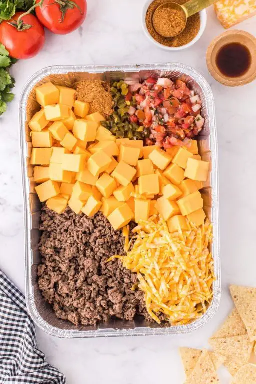 Smoked Queso with Ground Turkey and Taco Seasoning