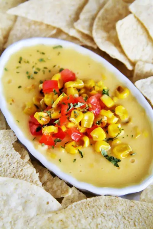 Smoked Queso with Roasted Corn and Chipotle Peppers