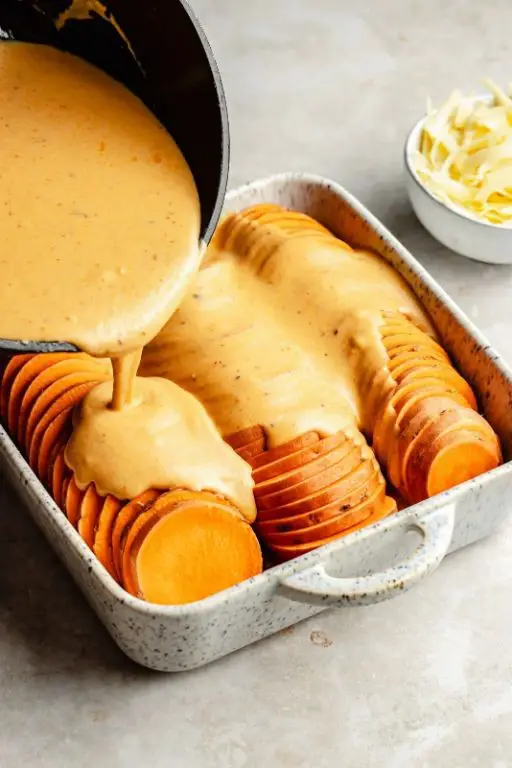 Smoked Queso with Sweet Potatoes and Chipotle Cream