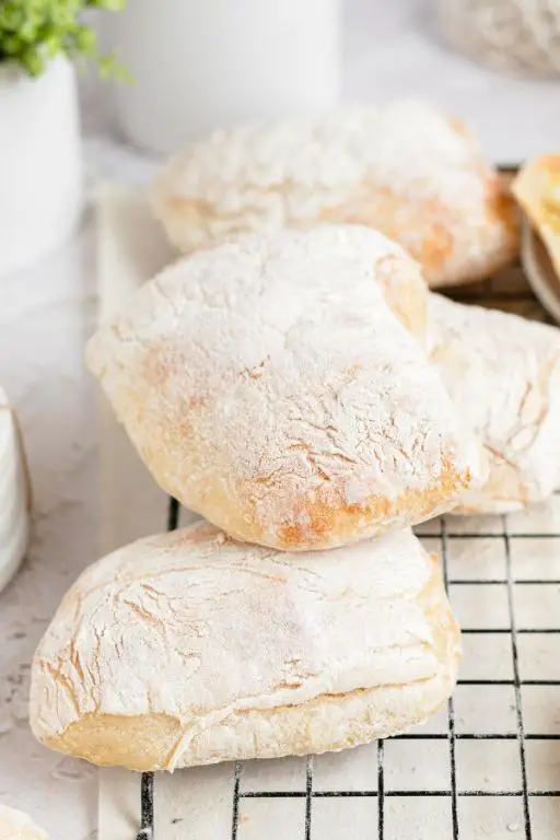 Soft and Chewy Ciabatta Rolls