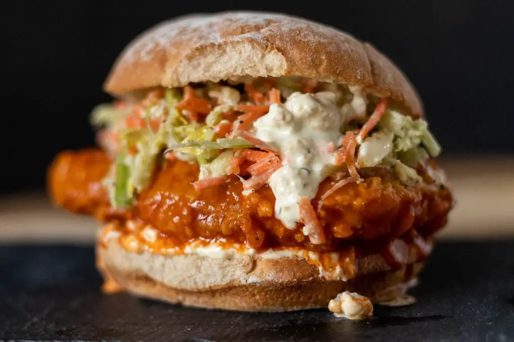 Spicy Buffalo Chicken Sandwich with Celery Slaw