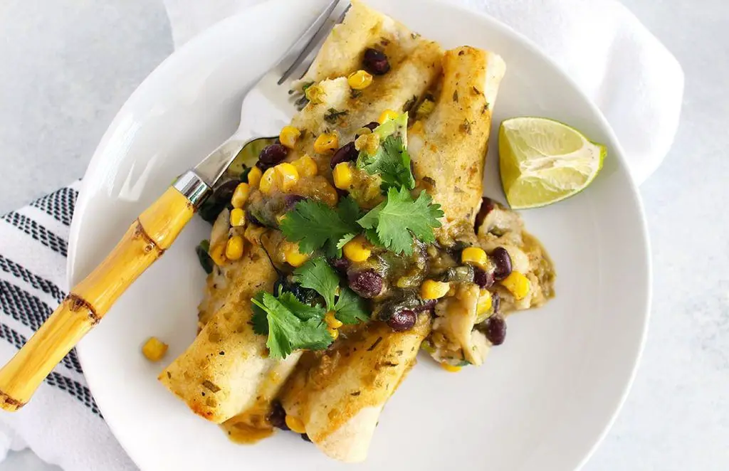 Spinach and Black Bean Enchiladas