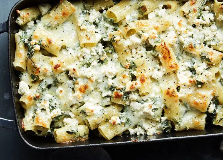 Spinach and Feta Pasta Casserole