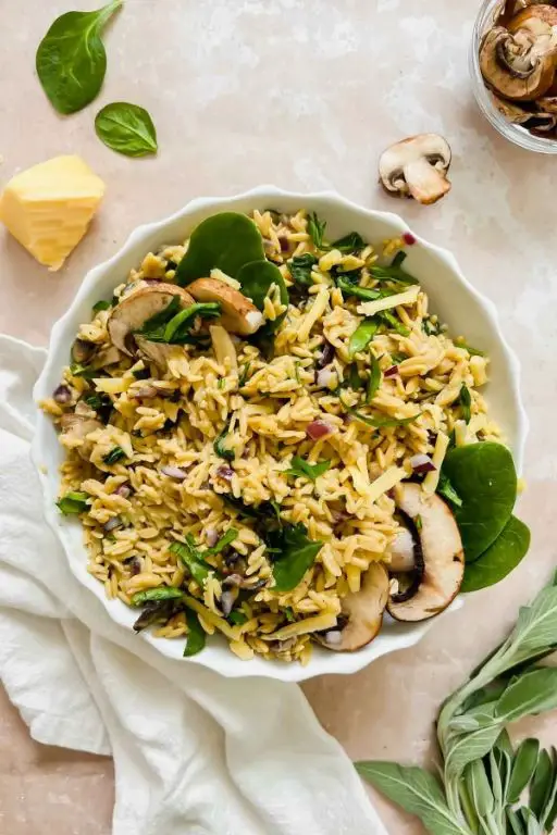 Spinach and Mushroom Rice Bake