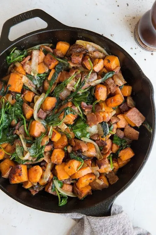 Spinach and Sweet Potato Hash