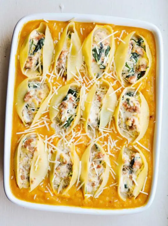 Squash and Sausage Stuffed Shells