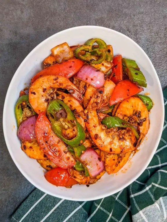 Sri Lankan Deviled Shrimp with Onions and Chilies