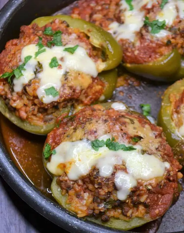Stuffed Bell Peppers with Brown Rice and Lentils