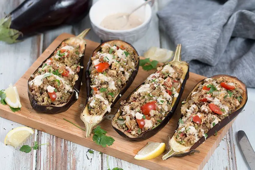 Stuffed Eggplant with Quinoa