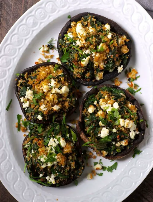 Stuffed Mushrooms with Spinach and Feta