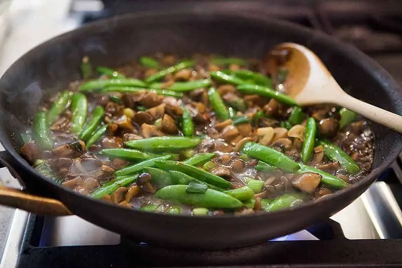 Sweet Pea and Mushroom Stir-Fry