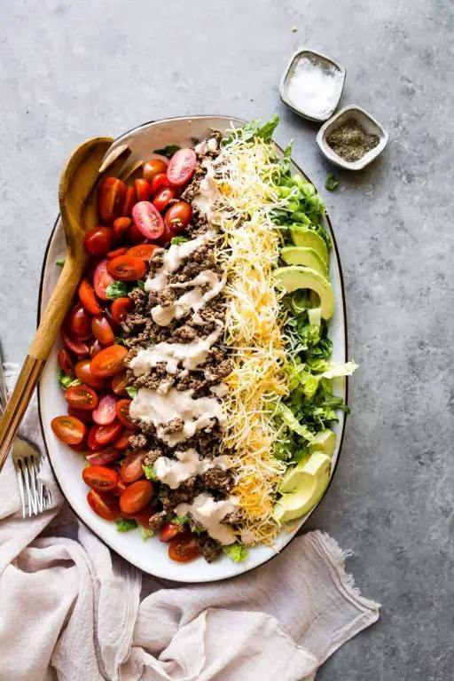 Taco Salad with Ground Beef and Avocado