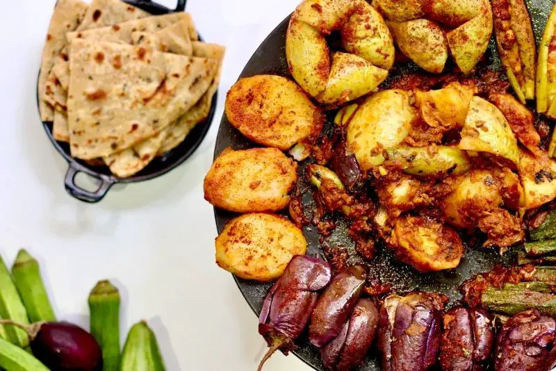 Tawa Vegetables with Naan