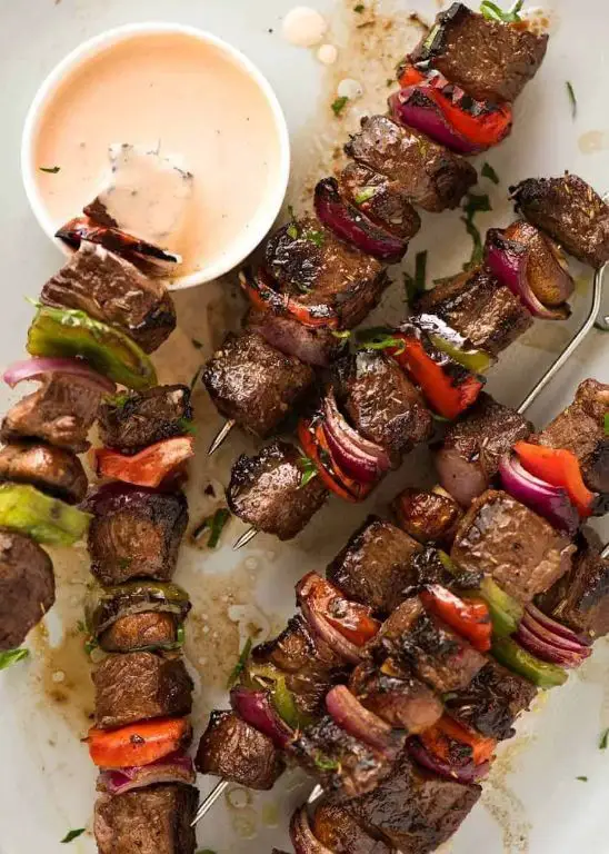 Tender Beef Kebabs with Garlic Marinade