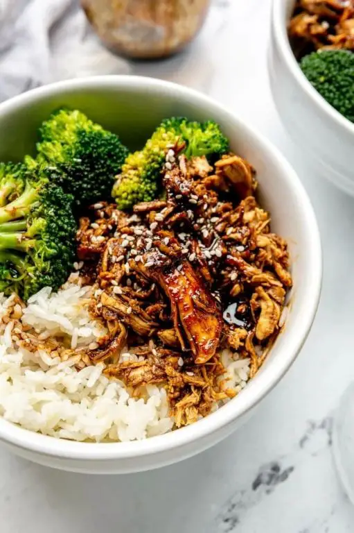 Teriyaki Shredded Chicken Rice Bowls