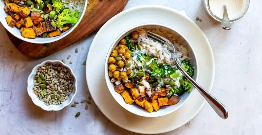 Three Sisters Grain Bowl with Tahini Dressing