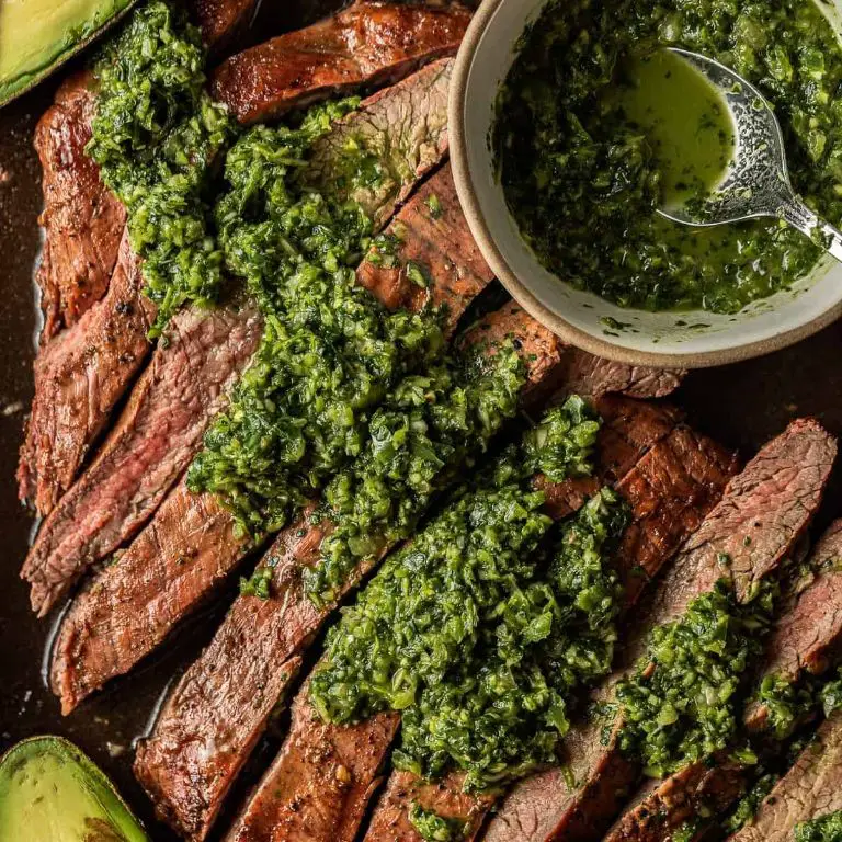 Traeger Grilled Beef Flank Steak with Chimichurri