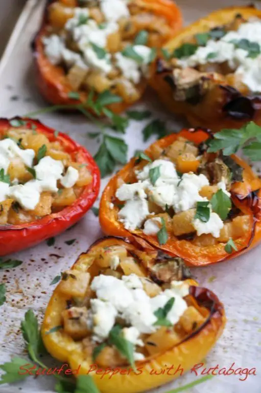 Turnip and Cheese Stuffed Peppers