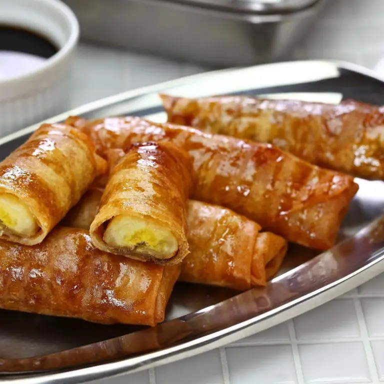Turon - A crispy banana spring roll.