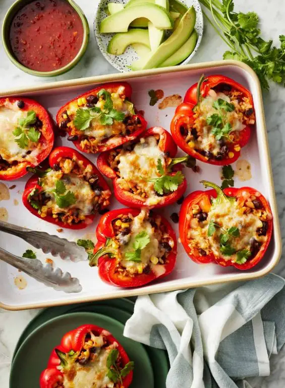 Vegetable Rice Stuffed Bell Peppers