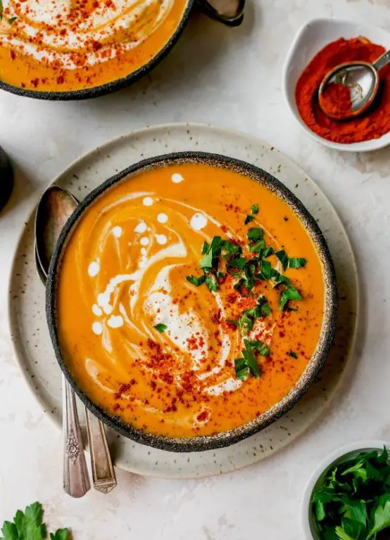 Velvety Sweet Potato Soup with a dash of smoked paprika