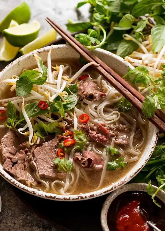 Vietnamese Pho with Beef and Herbs