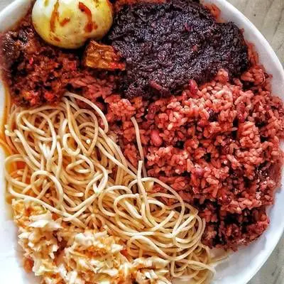Waakye with Stew and Shito