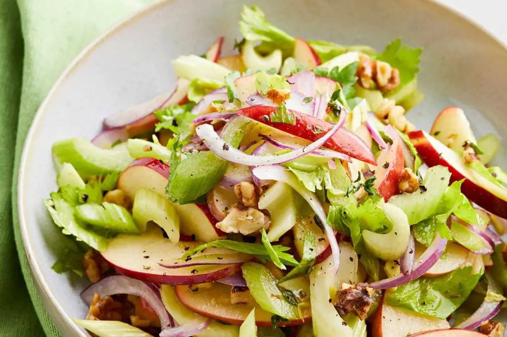 Waldorf Salad with apples, walnuts, and celery
