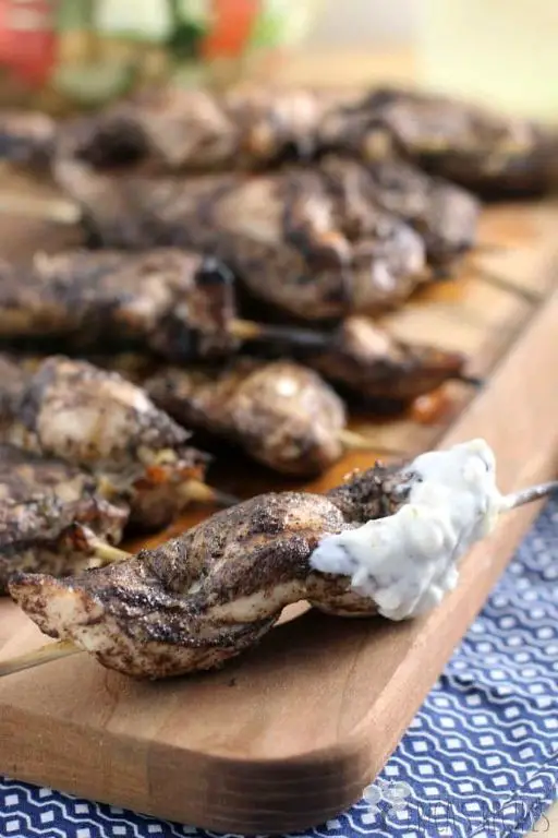 Walkerswood Jerk Chicken Kebabs with Yogurt Dip