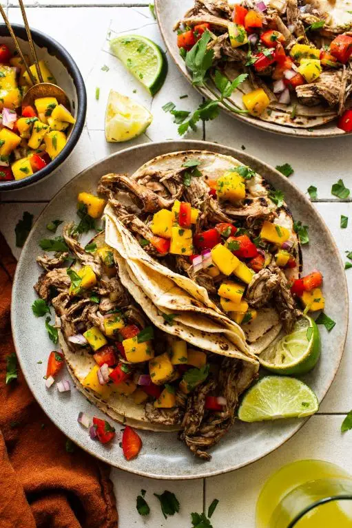 Walkerswood Jerk Chicken Tacos with Mango Salsa